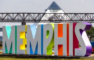 Memphis sign with the Pyramid